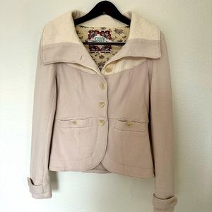 Free People vintage jacket, light beige, soft material, size 12